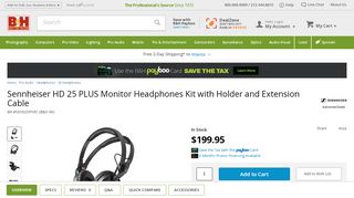 
                            9. Sennheiser HD 25 PLUS Monitor Headphones Kit with Holder and B&H