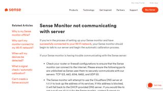 
                            2. Sense monitor not communicating with server – Sense