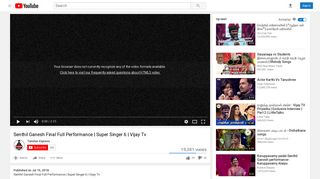 
                            2. Senthil Ganesh Final Full Performance | Super Singer 6 ... - YouTube