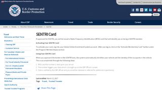 
                            2. SENTRI Card | U.S. Customs and Border Protection