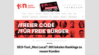 
                            8. SEO-Tool „Moz Local“: Mit lokalen Rankings zu neuen Kunden | t3n ...