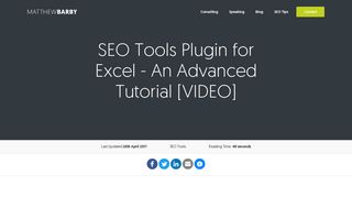 
                            4. SEO Tools Plugin for Excel - An Advanced Video Tutorial