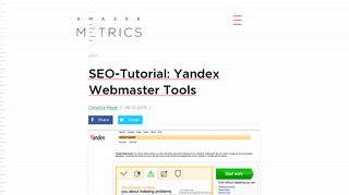 
                            6. SEO-Tutorial: Yandex Webmaster Tools | Amazee Metrics