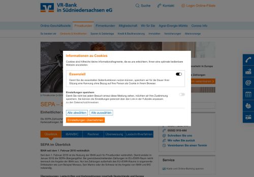 
                            13. SEPA Privatkunden - VR-Bank in Südniedersachsen eG