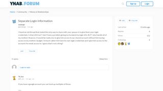 
                            7. Separate Login Information - Money & Relationships - ...