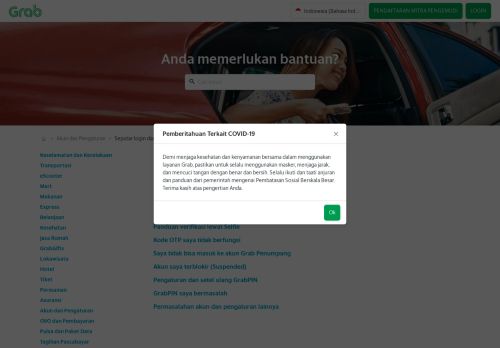 
                            9. Seputar login dan keamanan akun - Passenger - Grab Help Centre