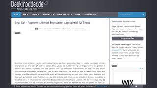 
                            1. Seqr Go! - Payment-Anbieter Seqr startet App speziell für Teens ...