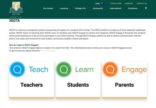 
                            12. SEQTA Portal : Reynella East College