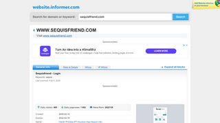 
                            3. sequisfriend.com at WI. Sequisfriend - Login - Website Informer