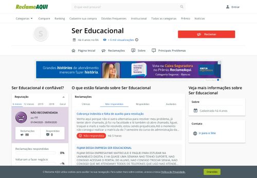 
                            11. Ser Educacional - Reclame Aqui