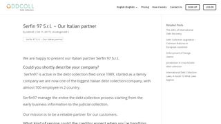 
                            12. Serfin 97 S.r.l. - Our Italian partner - - Oddcoll