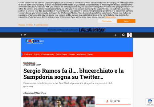
                            11. Sergio Ramos fa il…. blucerchiato e la Sampdoria sogna su Twitter ...