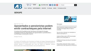
                            3. Sergipe – Aposentados e pensionistas podem emitir contracheques ...