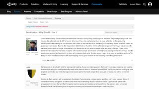 
                            5. Serialization - Why Should I Use It - Unity Forum