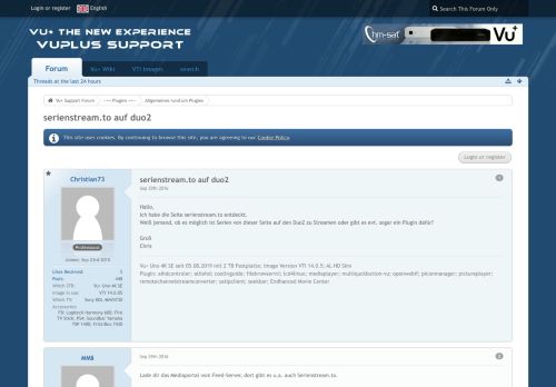 
                            6. serienstream.to auf duo2 - Allgemeines rund um Plugins - Vu+ ...