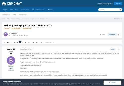 
                            10. Seriously lost trying to recover XRP from 2013 - Page 4 - Problem ...