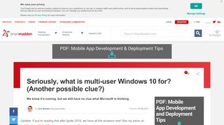 
                            2. Seriously, what is multi-user Windows 10 for? (Another ...