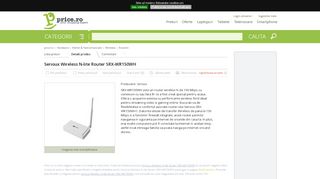 
                            12. Serioux Wireless N-lite Router SRX-WR150WH Detalii produs - Price.ro