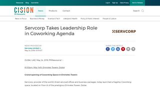 
                            10. Servcorp Takes Leadership Role in Coworking Agenda - PR Newswire