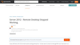 
                            3. Server 2012 - Remote Desktop Stopped Working. - Windows Server ...