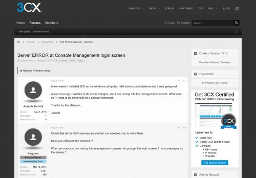 
                            6. Server ERROR at Console Management login screen | 3CX - Software ...