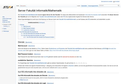 
                            8. Server Fakultät Informatik/Mathematik – Wiki StuRa HTW Dresden