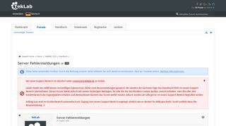 
                            7. Server Fehlermeldungen - Handbuch - Support Forum - TekLab
