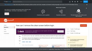 
                            1. server - how can I remove the clear screen before login - Ask Ubuntu