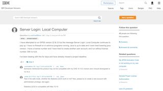
                            3. Server Login: Local Computer - IBM Developer Answers