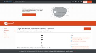 
                            1. server - Login SSH with .ppk file on Ubuntu Terminal - Ask Ubuntu