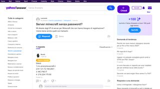 
                            1. Server minecraft senza password? | Yahoo Answers