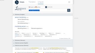 
                            9. server monitoring - German translation – Linguee