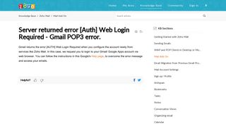 
                            9. Server returned error [Auth] Web Login Required - Gmail POP3 error.