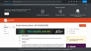 
                            1. server - Simple Samba Share - NO PASSWORD - Ask Ubuntu