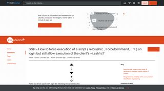 
                            6. server - SSH - How to force execution of a script ( /etc/sshrc ...
