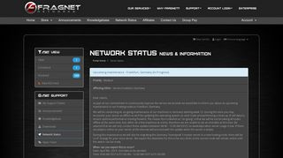 
                            12. Server Status - Fragnet Networks AB