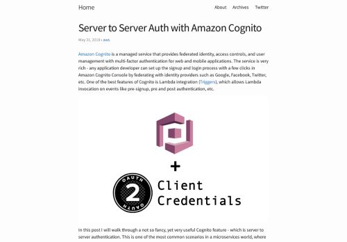 
                            11. Server to Server Auth with Amazon Cognito - Manish Pandit's Blog