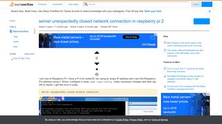 
                            5. server unexpectedly closed network connection in raspberry pi 2 ...