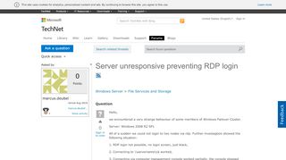 
                            4. Server unresponsive preventing RDP login - Microsoft