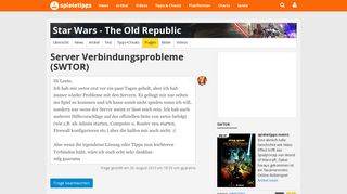 
                            9. Server Verbindungsprobleme: SWTOR - Spieletipps