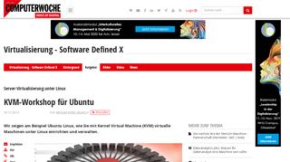 
                            9. Server-Virtualisierung unter Linux: KVM-Workshop für Ubuntu ...