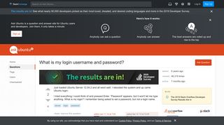 
                            3. server - What is my login username and password? - Ask Ubuntu