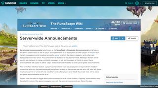 
                            8. Server-wide Announcements | RuneScape Wiki | FANDOM powered ...