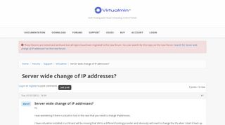 
                            4. Server wide change of IP addresses? | Virtualmin