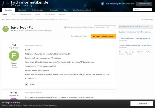 
                            12. Server4you - Ftp - Rootserver - Vserver ... - Fachinformatiker.de