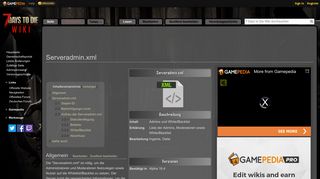 
                            2. Serveradmin.xml – Offizielle 7 Days to Die Wiki