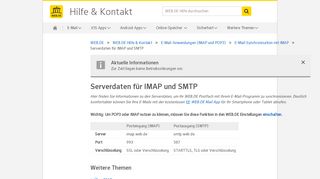 
                            10. Serverdaten für IMAP und SMTP - WEB.DE Hilfe