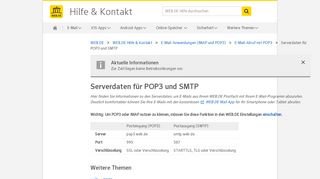 
                            8. Serverdaten für POP3 und SMTP - WEB.DE Hilfe