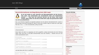 
                            12. Serverinformationen als Begrüßung beim SSH Login - kein SEO-Blog!