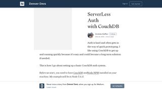 
                            9. ServerLess Auth with CouchDB – Denver Devs – Medium